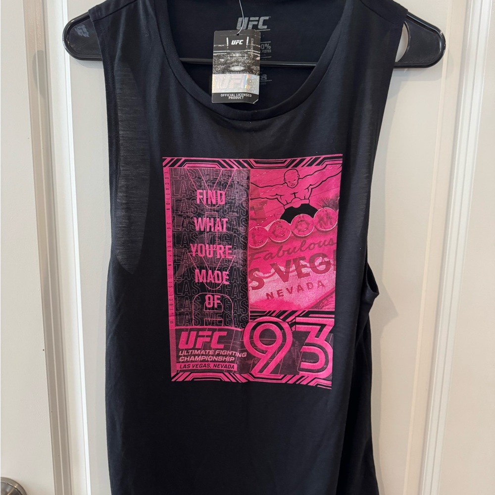 UFC Black and Pink Graphic Tank Top